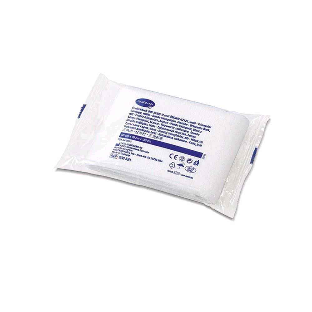 Weißes Dreiecktuch (DIN 13168) in Folienverpackung, 1 Stück