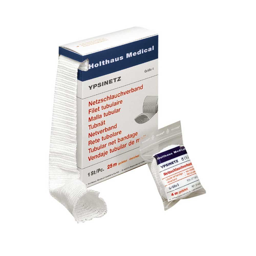 Netzschlauchverband YPSINETZ von Holthaus Medical, weißes Netz, 25 m Rollenware