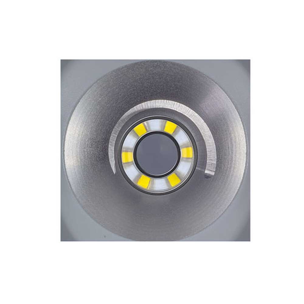 LED-Otoskop-Kopf für Kinder: Metallring mit gelben LEDs am Linsenbereich