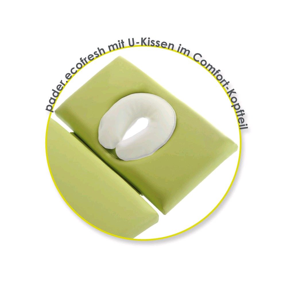 Pader ecofresh Comfort-Kopfteil (3-teilig) mit U-Kissen, lindgrün gepolstert
