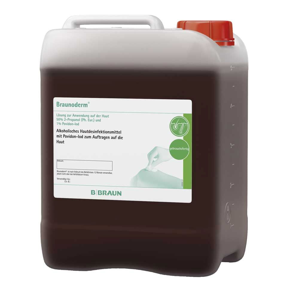 Hautdesinfektionsmittel-Kanister mit Tragegriff, Braunderm, präoperativ