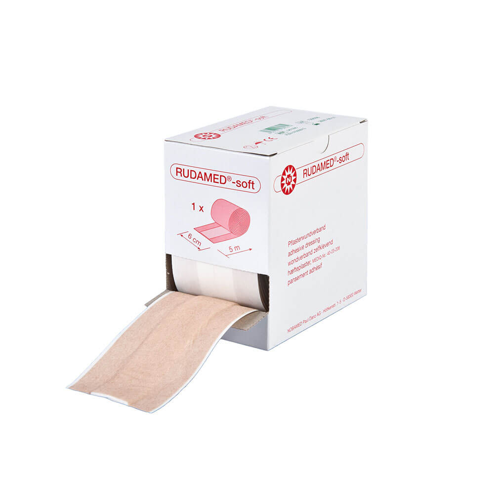 Noba RUDAMED-soft Wundpflaster-Rolle, beiger Rollenverband, mit Packung