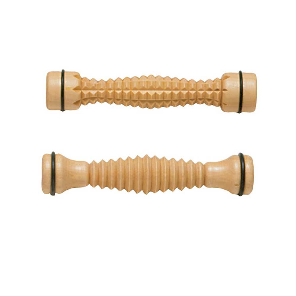 Holz-Fuß-Massageroller 22 cm, Behrend Joggiflex: geriefte und genoppte Rolle