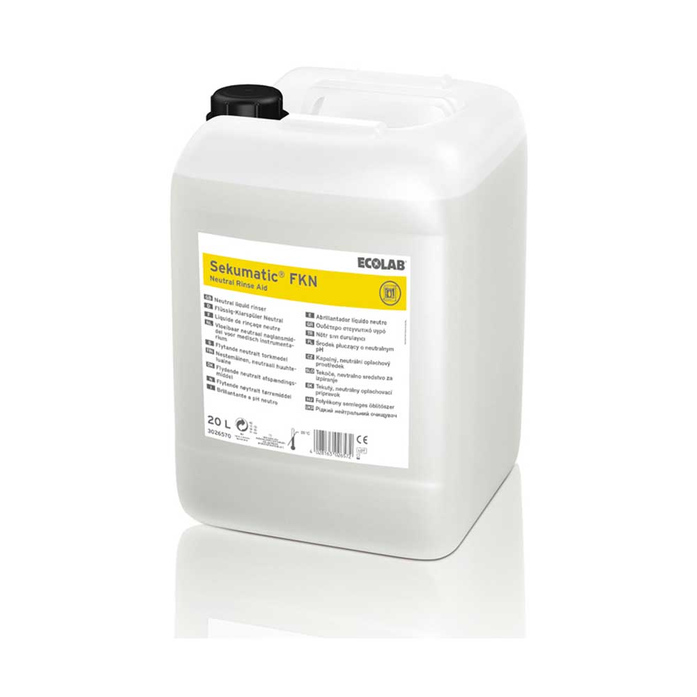 Klarspüler-Kanister Sekumatic FKN von ECOLAB, weiß, 20 L, mit schwarzem Deckel