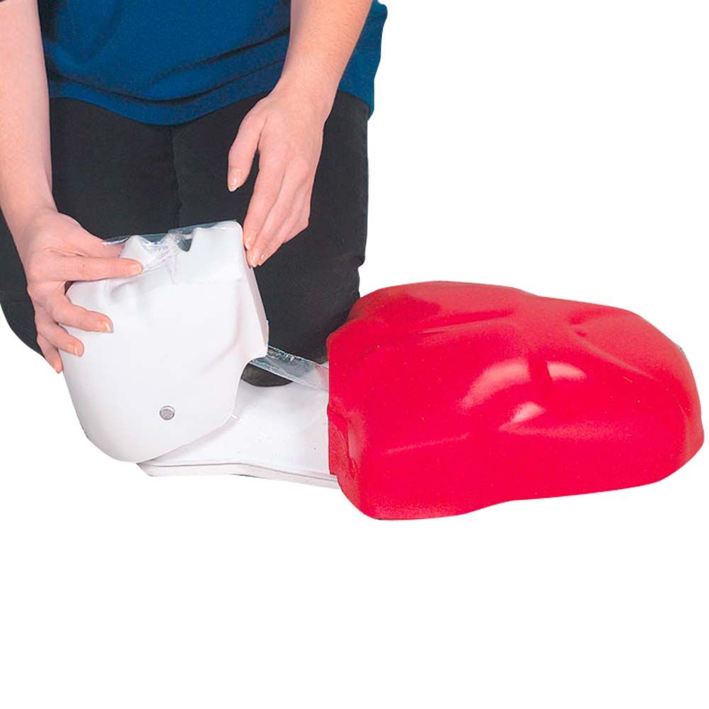 Erler Zimmer CPR-Trainingspuppe Basic Buddy mit rotem Kopf und Brustkörper, weiße Einlagefolie