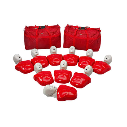 Erler Zimmer CPR-Trainingspuppe Basic Buddy: rotes Übungsset mit vielen Körperteilen und Taschen