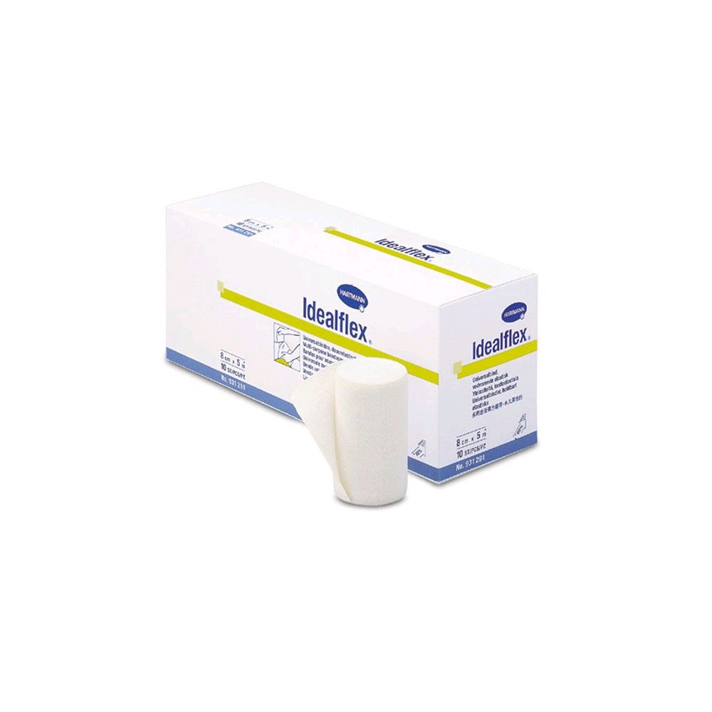 Universalbinde Hartmann Idealflex in Verpackung, weißer Bindenabroller