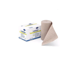 Lastodur® Langzugbinde: dauerelastisch, beiger Verbandstreifen und Rolle