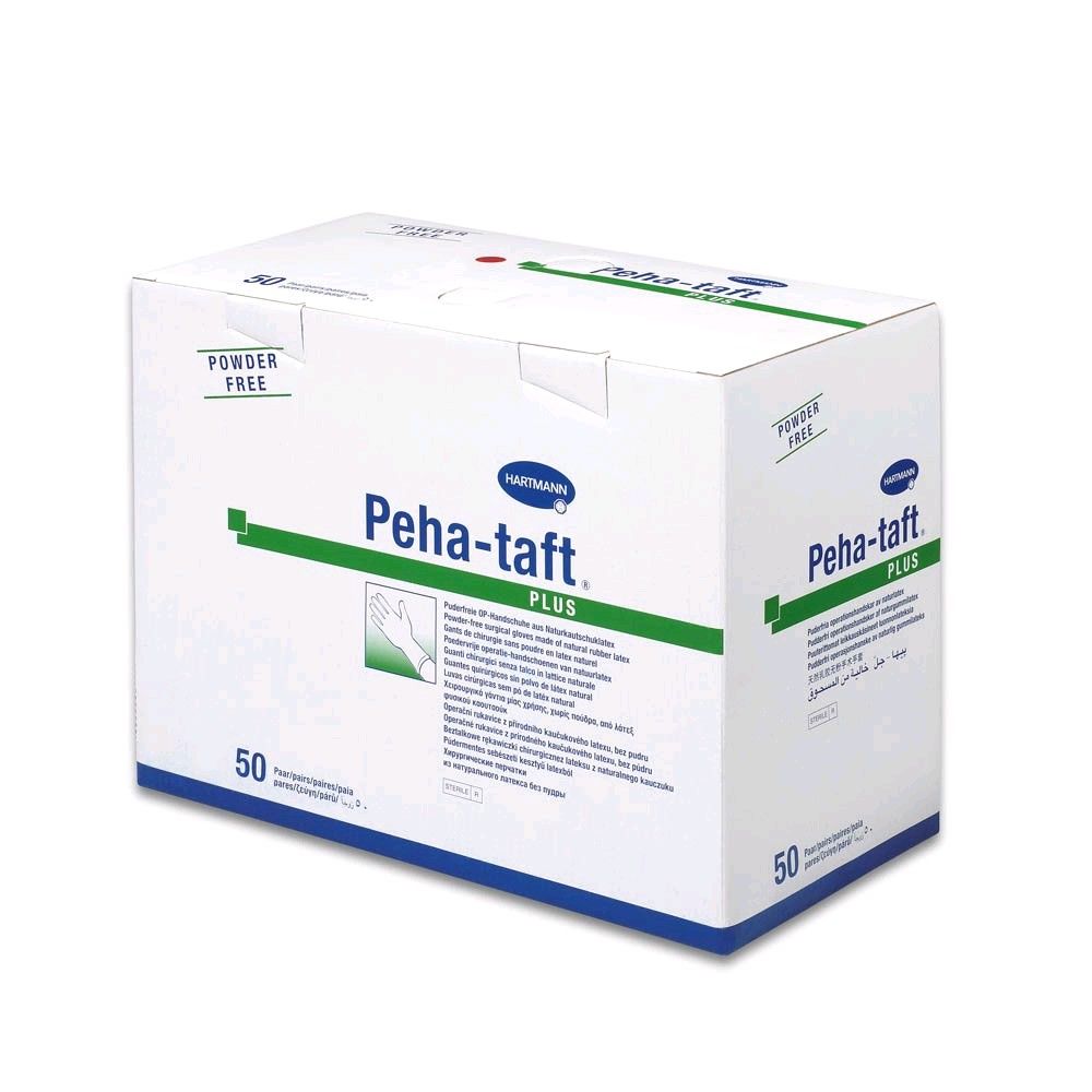Puderfreie Latex-OP-Handschuhe Peha-taft Plus von Hartmann, 50 Paar Packung