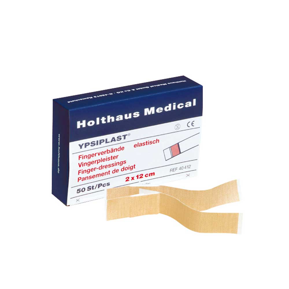 Elastischer Fingerverband YPSIPLAST® mit mehreren beigen Verbandstreifen