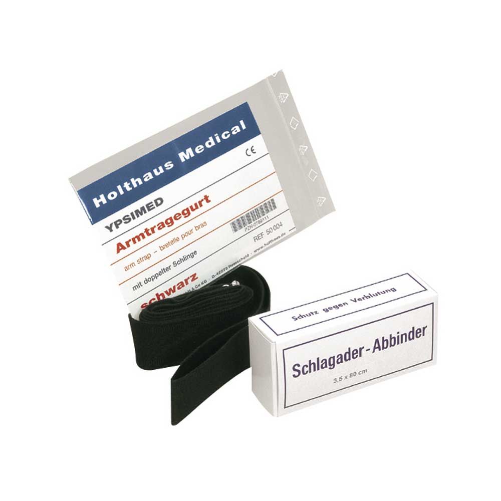 Holthaus Medical Schlagader-Abbinder: schwarzes Band, 2,5×80 cm, mit Verpackung
