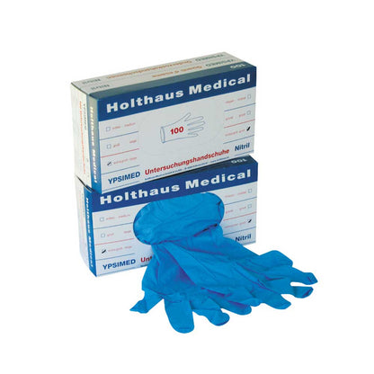 Nitrilhandschuh-Packung mit blauen Nitrilhandschuhen, puderfrei, 100 Stück