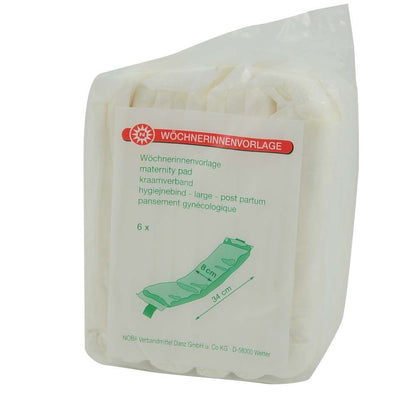 Noba-Wöchnerinnenvorlage, saugfähige Vorlage mit Klebestreifen, 8×34 cm, 6er-Pack