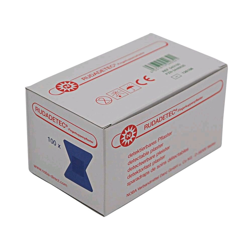 Detektierbare blaue Pflasterstrips, Karton mit Seitenansicht, 100 Stück
