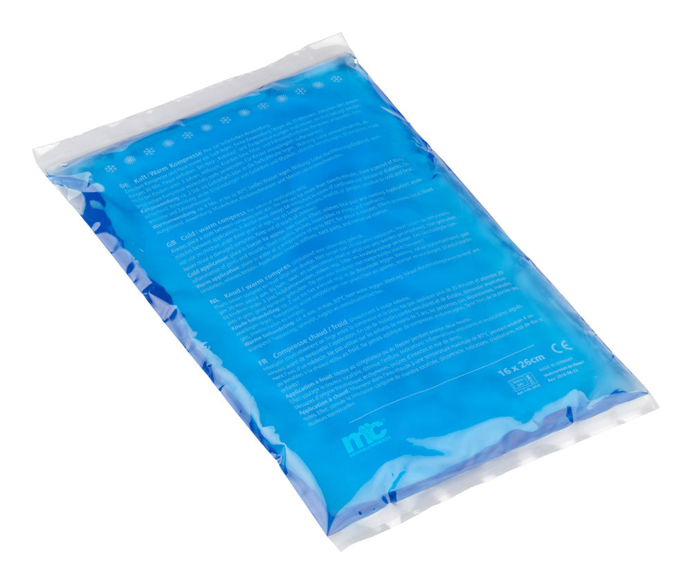 Blaue Gel-Kompressenpackung im versiegelten Beutel, 16×26 cm