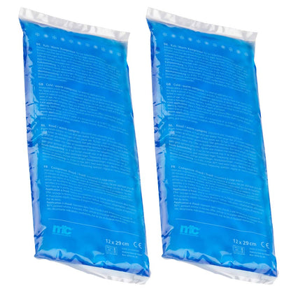 2 Kalt-Warm-Gel-Kompressen im Folienbeutel, blau, je ca. 12×29 cm