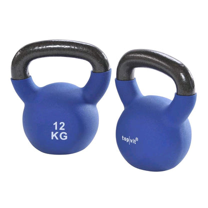 Neopren-Kugelhantel 12 kg, blau, mit schwarzem Griff, topvit®