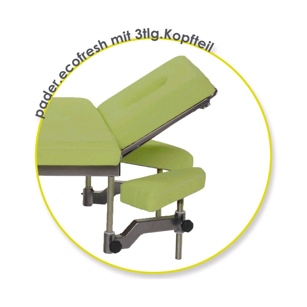Pader ecofresh Kopfteil-Set (3-teilig) in Lindgrün mit Armauflagen am Gestell