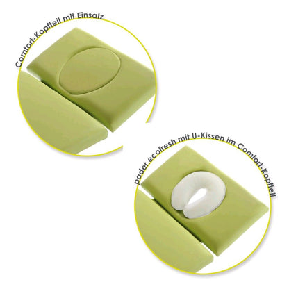 Pader eco fresh Kopfteil mit U-Kissen, 3-teilig, Armauflagen, hellgrün