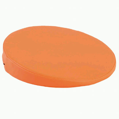 Sitzkeilkissen aus Kunstleder, rund, orange