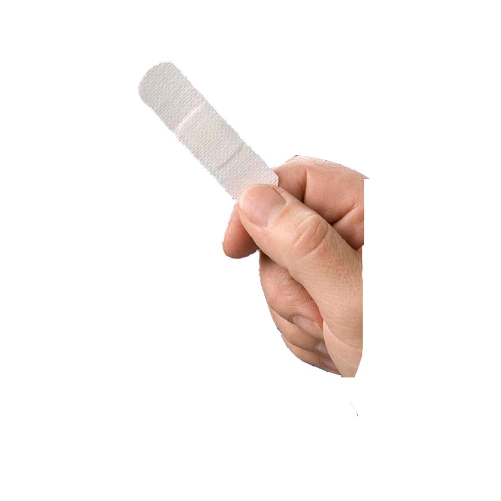 Vlies-Wundpflaster, beiger Klebestreifen 72×19 mm, von Hand gehalten
