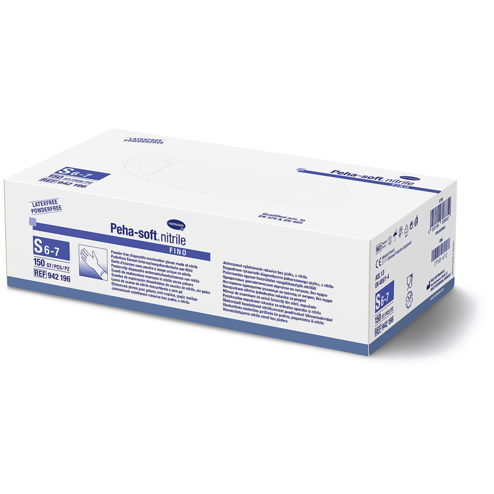 Nitrilhandschuhe-Karton Peha-soft Nitril fino, Größe S 6–7