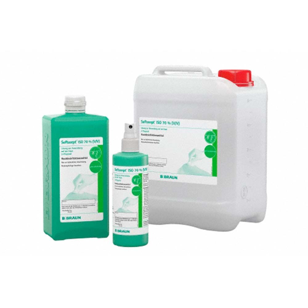 Hautdesinfektionsmittel: Softasept Isopropanol 70 %, grüne Flasche, kleine Flasche, Kanister