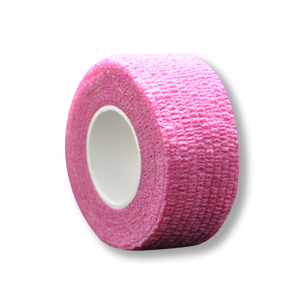 Kohäsives Fingertape in Pink, Rolle mit Innenkern und klebender Oberfläche