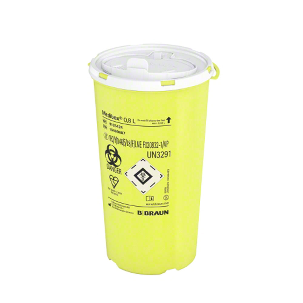 B.Braun Medibox® Entsorgungsbehälter gelb/weiß mit Deckel, 0,8 l