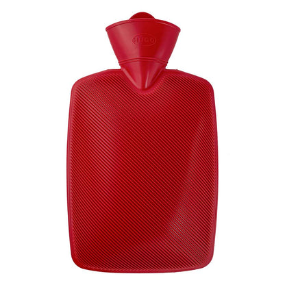 Rote Wärmflasche mit Halblamelle und Einfüllstutzen