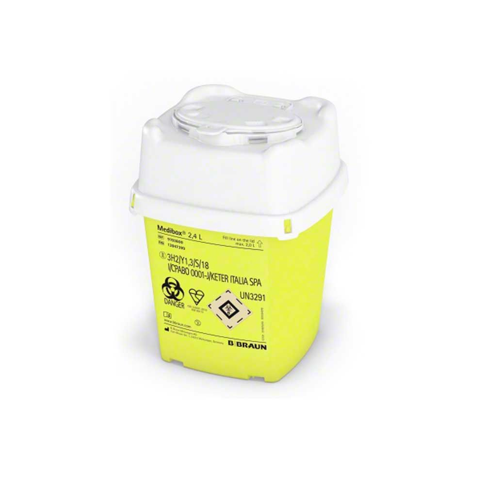 B.Braun Medibox® Entsorgungsbehälter gelb/weiß mit Deckel, 2,4 l