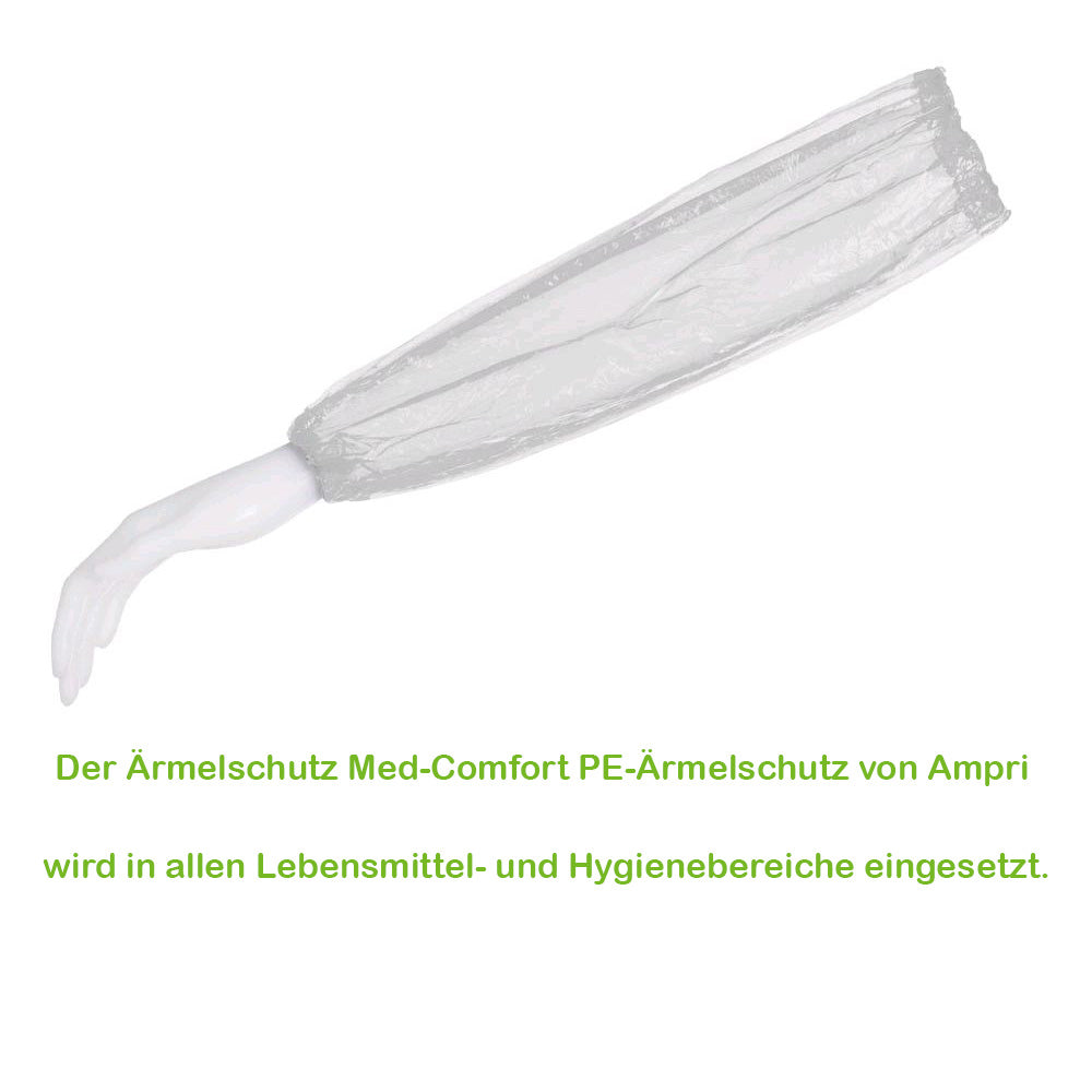PE-Ärmelschoner weiß im Beutel, Einmal-Armstulpen mit elastischem Abschluss