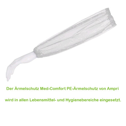 PE-Ärmelschoner weiß im Beutel, Einmal-Armstulpen mit elastischem Abschluss