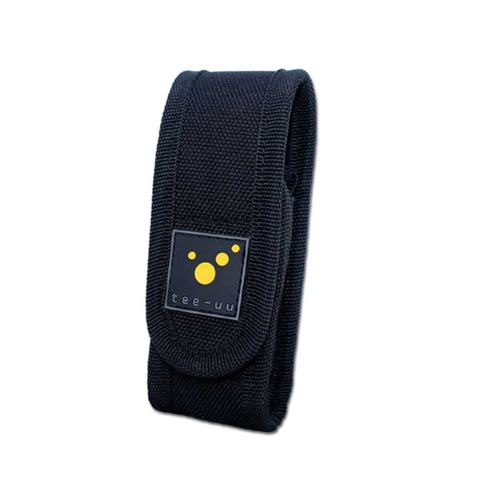 TEE-UU Tool Holster für Rettungsmesser, schwarzes Nylon-Fach mit Logo-Emblem