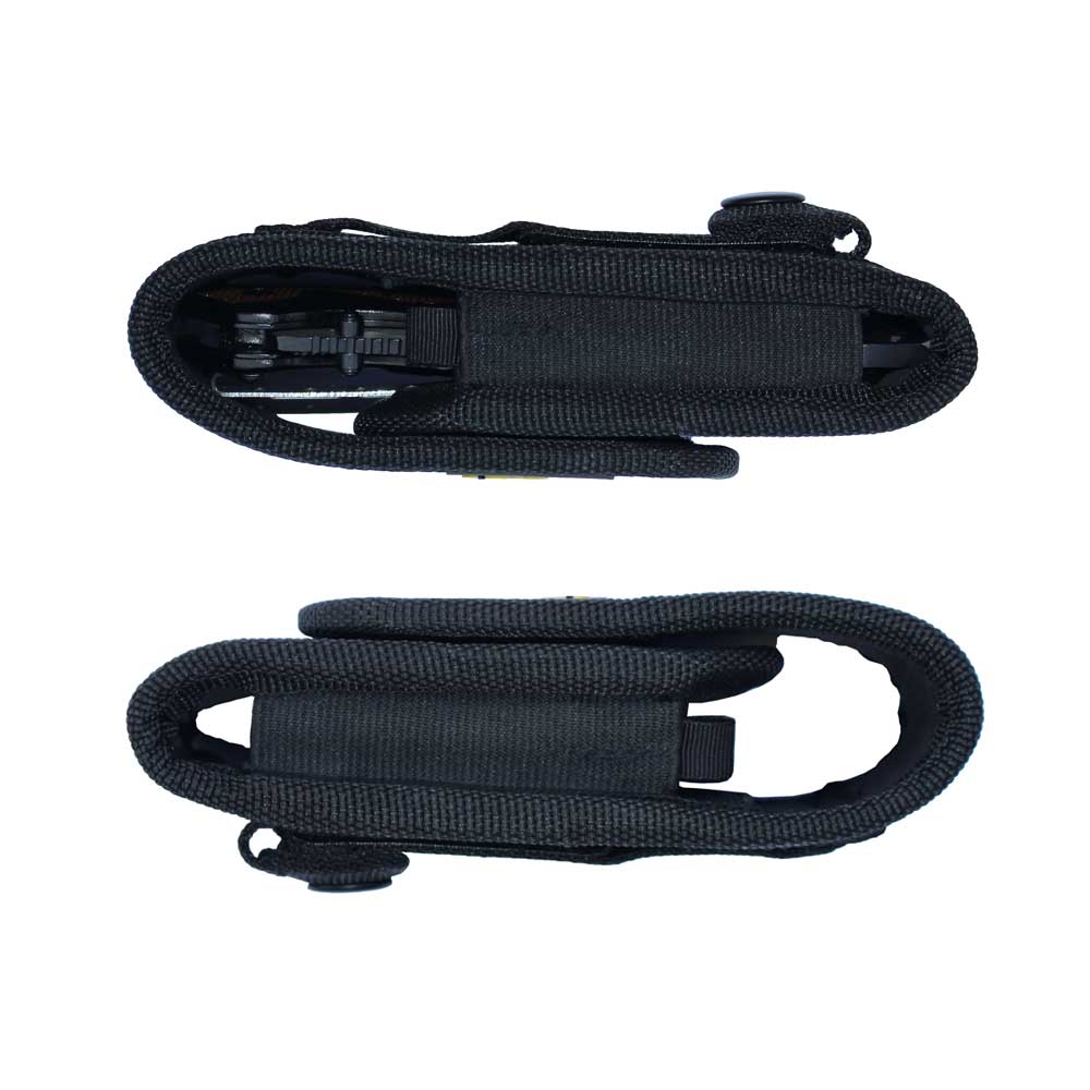 TEE-UU Tool Holster für Rettungsmesser, schwarzer Gurt mit Öffnung und Halteschlaufe