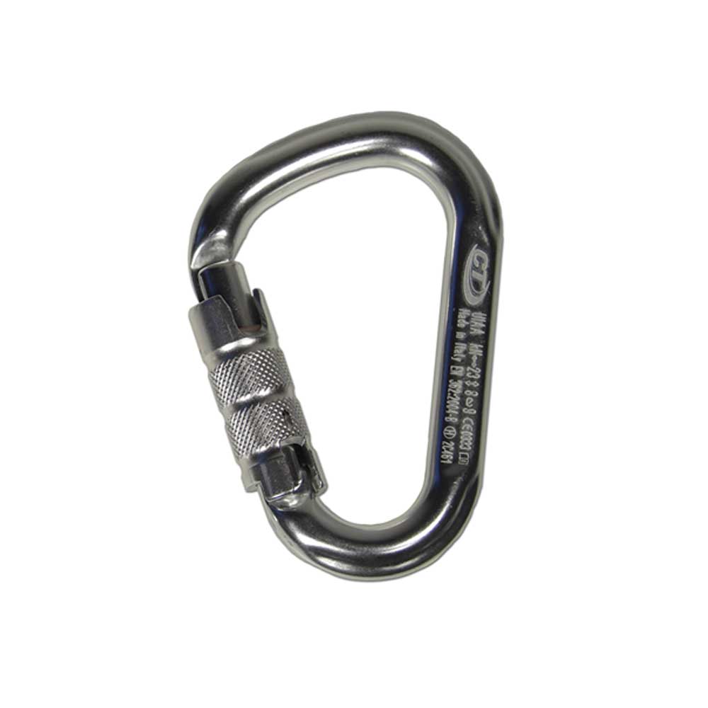 Aluminium-Karabiner mit Sicherung und geriffeltem Verriegelungshebel