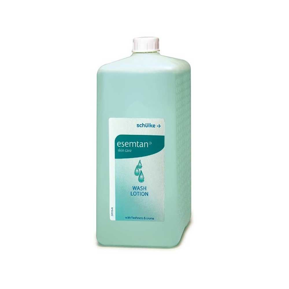 Waschlotion Schülke esemtan: mintfarbene Flasche mit weißem Deckel