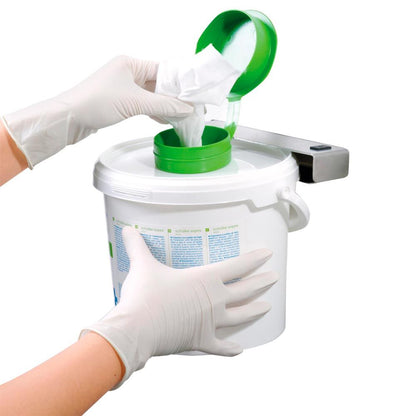 Schülke Wandhalterung für Wipes-Spendereimer, Tücherentnahme mit Handschuhen