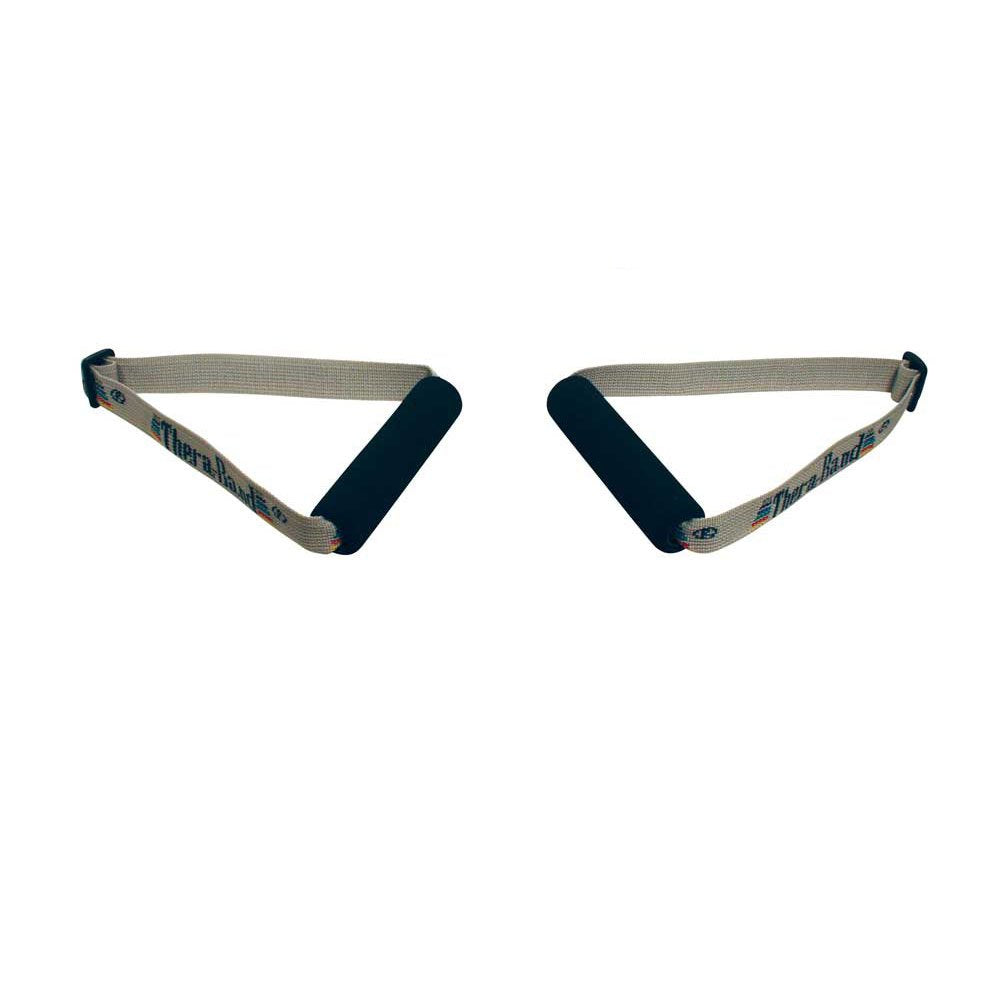 Thera-Band Handgriffe aus Moosgummi mit grauem Stoffband, 1 Paar