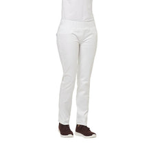 Leiber Damenhose mit Rundumgummizug, gerade weiß, vorn mit Naht