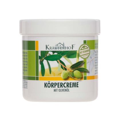 Asam Kräuterhof® Körpercreme mit Olivenöl, weiße Wanne mit Deckel