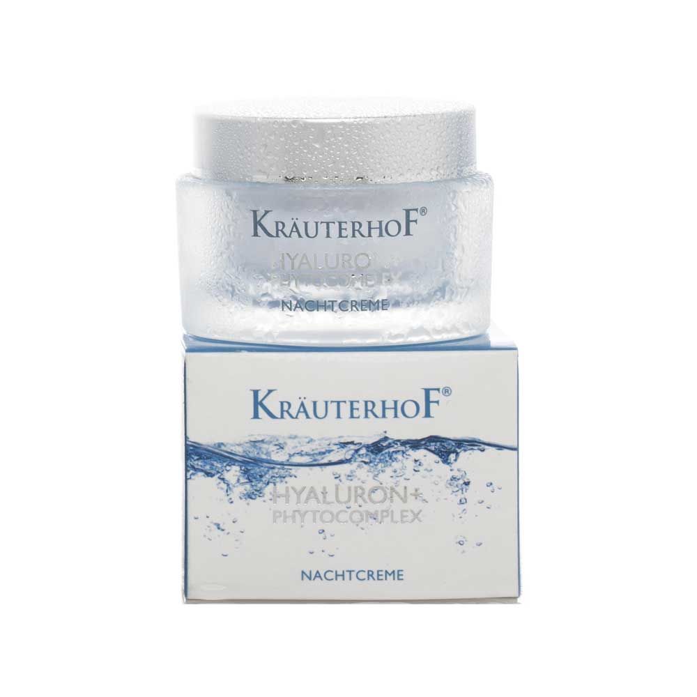 Nachtcreme im Kosmetikglas und Umverpackung, Kräuterhof Hyaluron+ Phytokomplex