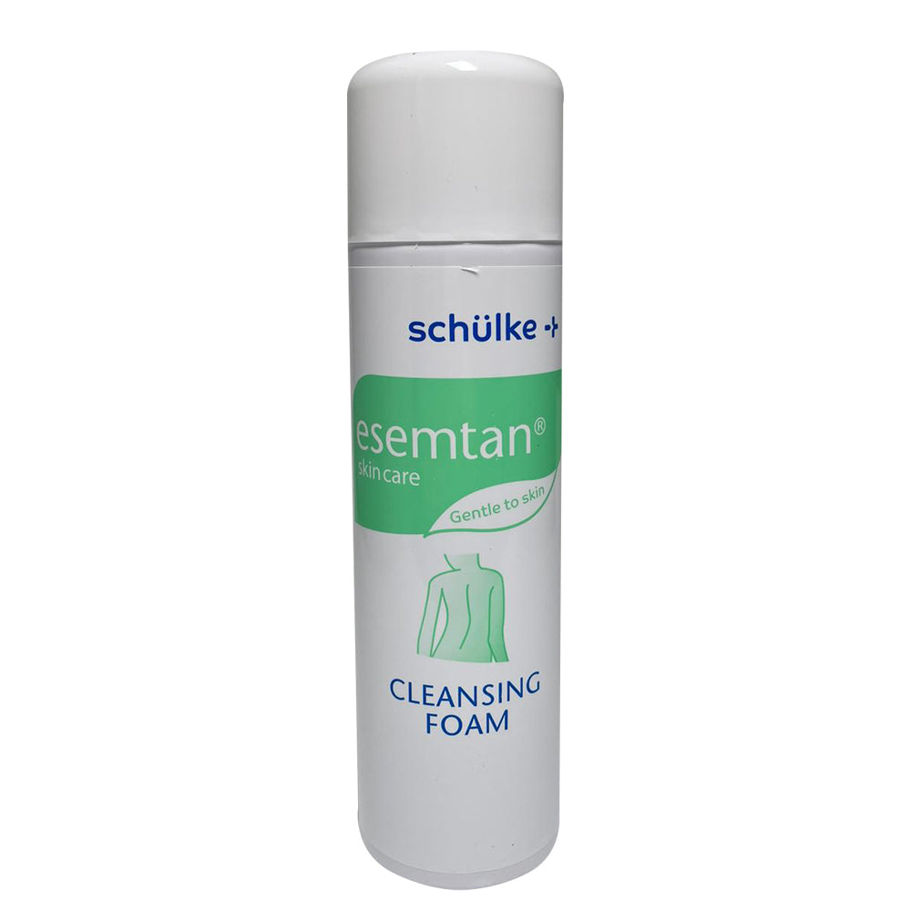 Reinigungsschaum-Flasche esemtan® von schülke+ mit grüner Produktlinie