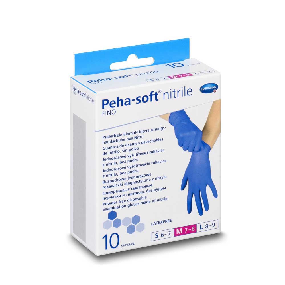 Einmal-Nitrilhandschuhe Peha-soft Fino, blau, verschiedene Größen, 10 Stück Packung