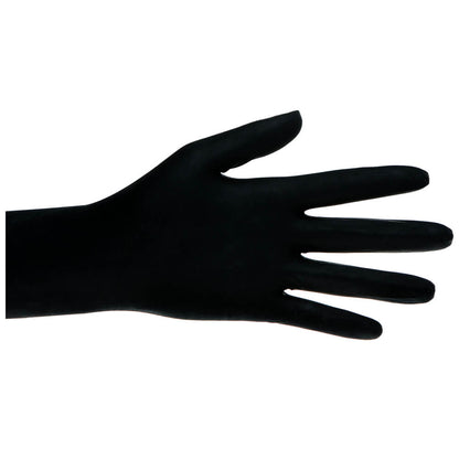 Schwarzer Einweghandschuh aus Latex, puderfrei, ein Handschuh