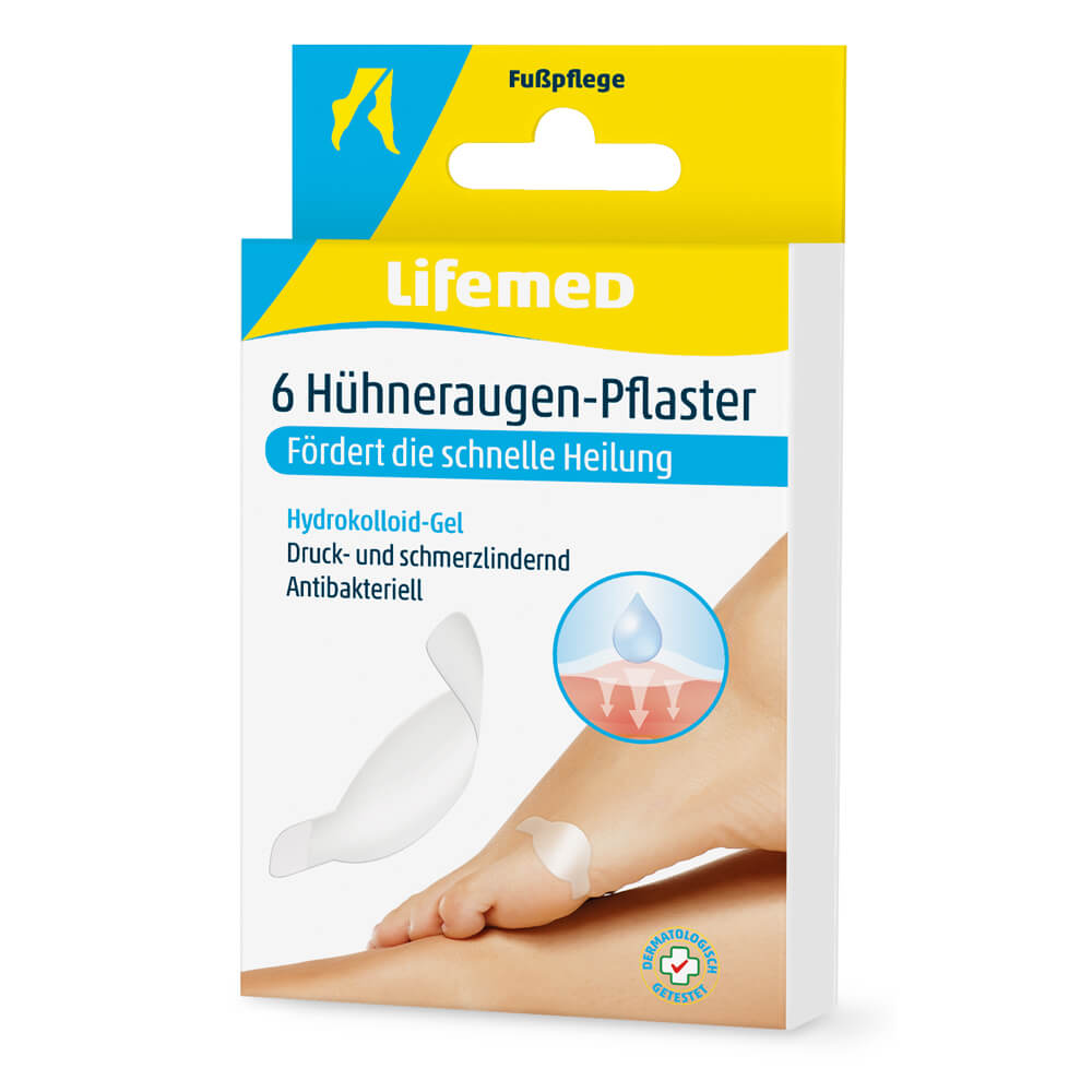 Lifemed® Hühneraugenpflaster-Packung: 6 transparente Pflaster