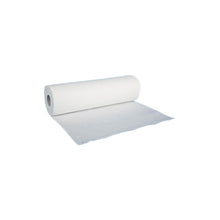 Ärztekrepp-Liegenpapier-Rolle, weiß, mit abgerolltem Papierstreifen
