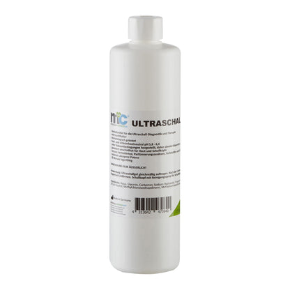 Ultraschallgel-Kontaktgel, weiße Flasche mit Etikett auf der Rückseite
