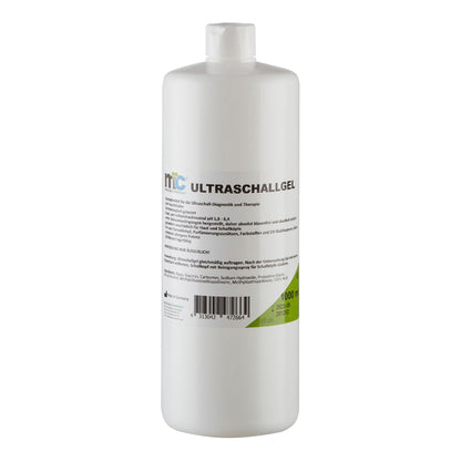 Ultraschallgel-Kontaktgel, weiße Flasche mit Aufdruck und grüner Markierung
