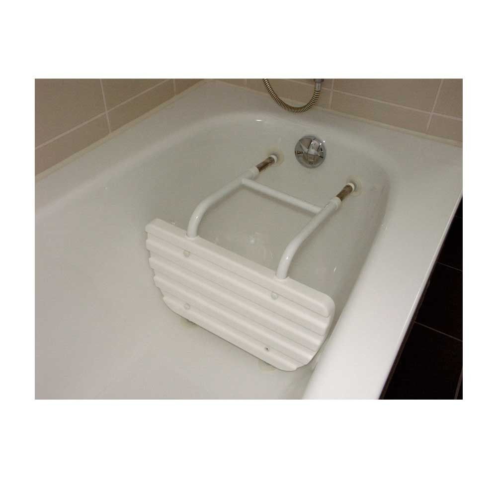 Badewannenverkürzer mit weißem Aufsatz, Saugnäpfen und Armaturenhalter in der Wanne